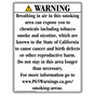 California Prop 65 Smoking Warning Sign CAWE-38299