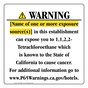 California Prop 65 Hotel Warning Sign CAWE-39543