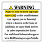 California Prop 65 Hotel Warning Sign CAWE-39701