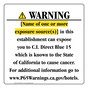 California Prop 65 Hotel Warning Sign CAWE-39747