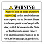 California Prop 65 Hotel Warning Sign CAWE-39767