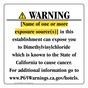 California Prop 65 Hotel Warning Sign CAWE-39882