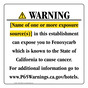 California Prop 65 Hotel Warning Sign CAWE-39942