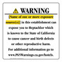 California Prop 65 Hotel Warning Sign CAWE-39981