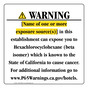 California Prop 65 Hotel Warning Sign CAWE-39987