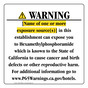 California Prop 65 Hotel Warning Sign CAWE-39993