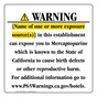 California Prop 65 Hotel Warning Sign CAWE-40052