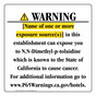California Prop 65 Hotel Warning Sign CAWE-40102