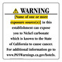 California Prop 65 Hotel Warning Sign CAWE-40115