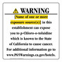 California Prop 65 Hotel Warning Sign CAWE-40213
