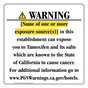 California Prop 65 Hotel Warning Sign CAWE-40382