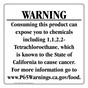 California Prop 65 Food Warning Sign CAWE-40466