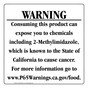 California Prop 65 Food Warning Sign CAWE-40520