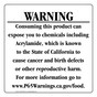 California Prop 65 Food Warning Sign CAWE-40575