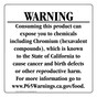California Prop 65 Food Warning Sign CAWE-40712