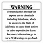 California Prop 65 Food Warning Sign CAWE-40901