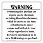 California Prop 65 Food Warning Sign CAWE-40906