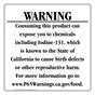 California Prop 65 Food Warning Sign CAWE-40929