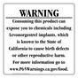 California Prop 65 Food Warning Sign CAWE-40950