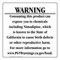 California Prop 65 Food Warning Sign CAWE-41047