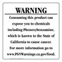 California Prop 65 Food Warning Sign CAWE-41157