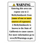 Portrait California Prop 65 Chemical Exposure Area Warning Sign CAWE-41378