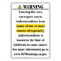 Portrait California Prop 65 Chemical Exposure Area Warning Sign CAWE-41456