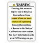 Portrait California Prop 65 Chemical Exposure Area Warning Sign CAWE-41489