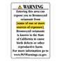 Portrait California Prop 65 Chemical Exposure Area Warning Sign CAWE-41521