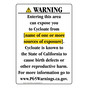 Portrait California Prop 65 Chemical Exposure Area Warning Sign CAWE-41599