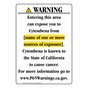 Portrait California Prop 65 Chemical Exposure Area Warning Sign CAWE-41606