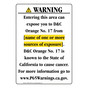 Portrait California Prop 65 Chemical Exposure Area Warning Sign CAWE-41607