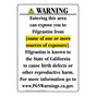 Portrait California Prop 65 Chemical Exposure Area Warning Sign CAWE-41723