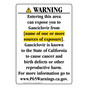 Portrait California Prop 65 Chemical Exposure Area Warning Sign CAWE-41742
