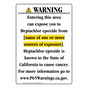 Portrait California Prop 65 Chemical Exposure Area Warning Sign CAWE-41762