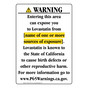 Portrait California Prop 65 Chemical Exposure Area Warning Sign CAWE-41814
