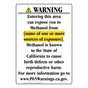 Portrait California Prop 65 Chemical Exposure Area Warning Sign CAWE-41839