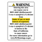 Portrait California Prop 65 Chemical Exposure Area Warning Sign CAWE-41872