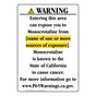 Portrait California Prop 65 Chemical Exposure Area Warning Sign CAWE-41873