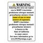 Portrait California Prop 65 Chemical Exposure Area Warning Sign CAWE-41874