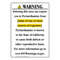 Portrait California Prop 65 Chemical Exposure Area Warning Sign CAWE-42059