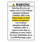 Portrait California Prop 65 Chemical Exposure Area Warning Sign CAWE-42070