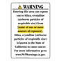 Portrait California Prop 65 Chemical Exposure Area Warning Sign CAWE-42078