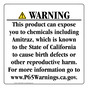California Prop 65 Consumer Product Warning Sign CAWE-42308