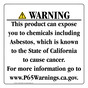 California Prop 65 Consumer Product Warning Sign CAWE-42326
