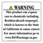 California Prop 65 Consumer Product Warning Sign CAWE-42340