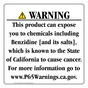 California Prop 65 Consumer Product Warning Sign CAWE-42343