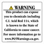California Prop 65 Consumer Product Warning Sign CAWE-42383