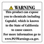 California Prop 65 Consumer Product Warning Sign CAWE-42393