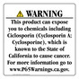 California Prop 65 Consumer Product Warning Sign CAWE-42430